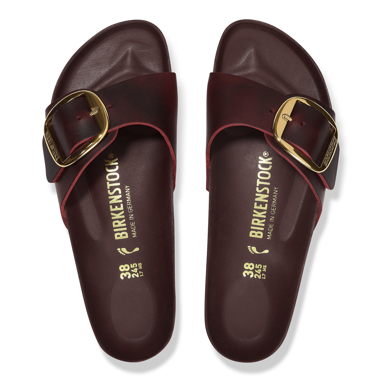 Madrid Big Buckle | Oiled Leather | Zinfandel - Sandals - Birkenstock