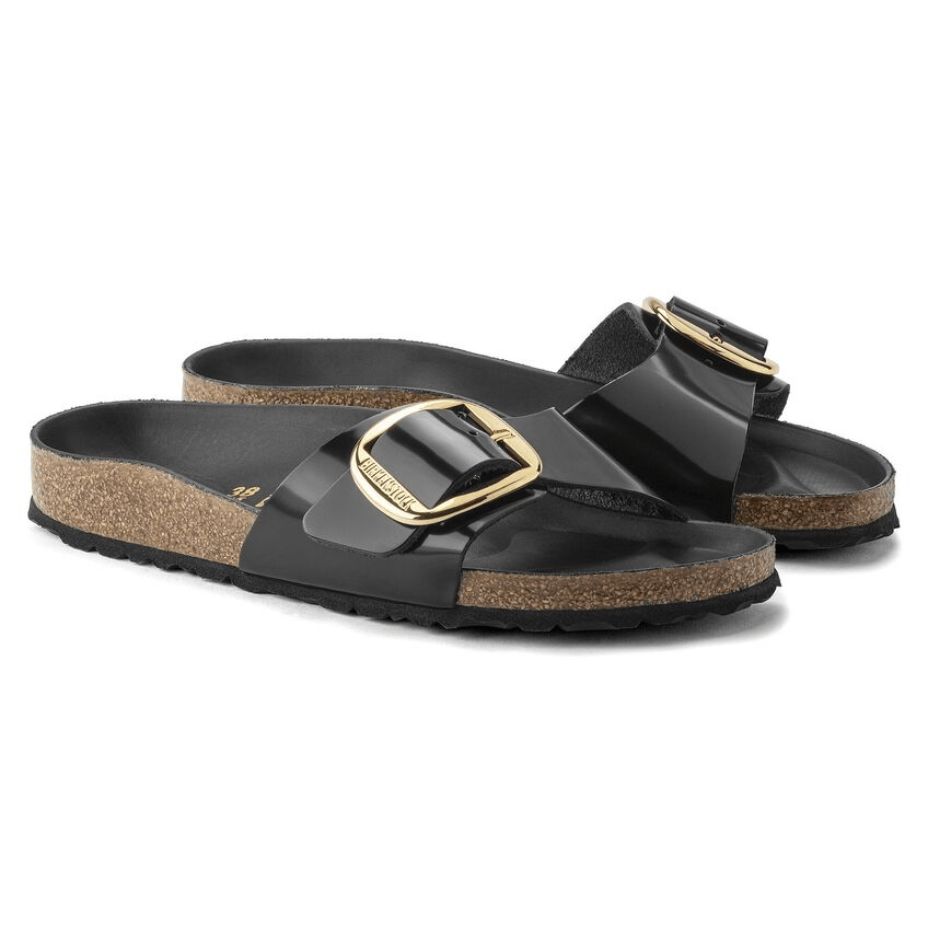 Madrid | Big Buckle | Patent | Black - Sandals - Birkenstock