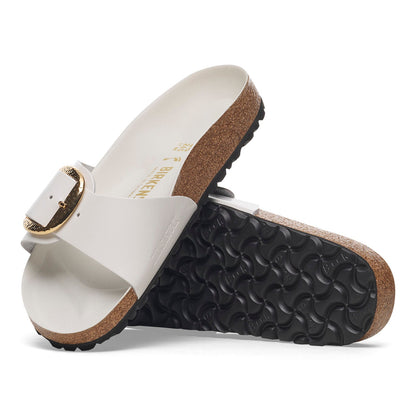 Madrid Hammered Big Buckle | High - Shine Patent Leather | Antique White - sandals - Birkenstock