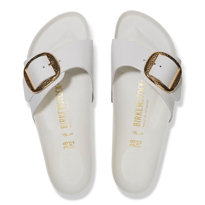 Madrid Hammered Big Buckle | High - Shine Patent Leather | Antique White - sandals - Birkenstock
