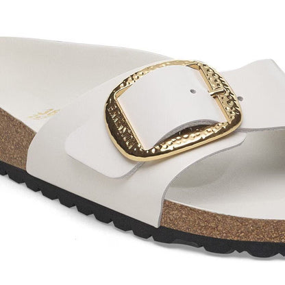 Madrid Hammered Big Buckle | High - Shine Patent Leather | Antique White - sandals - Birkenstock