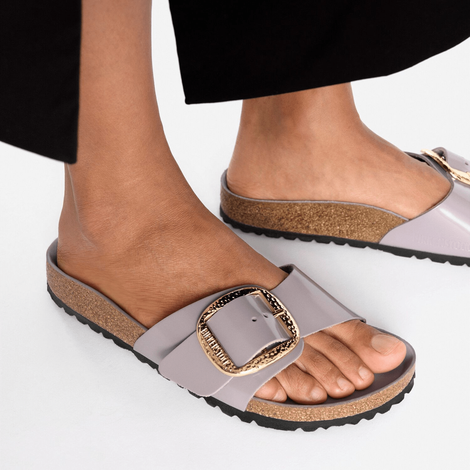 Madrid Hammered Big Buckle | High - Shine Patent Leather | Faded Purple - Sandals - Birkenstock