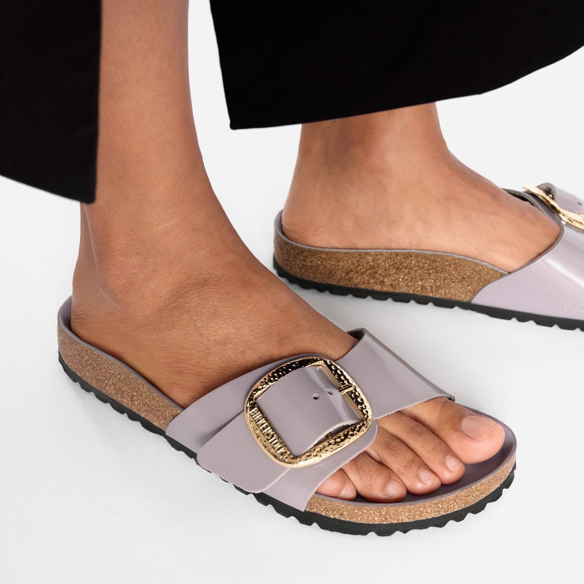 Madrid Hammered Big Buckle | High - Shine Patent Leather | Faded Purple - Sandals - Birkenstock