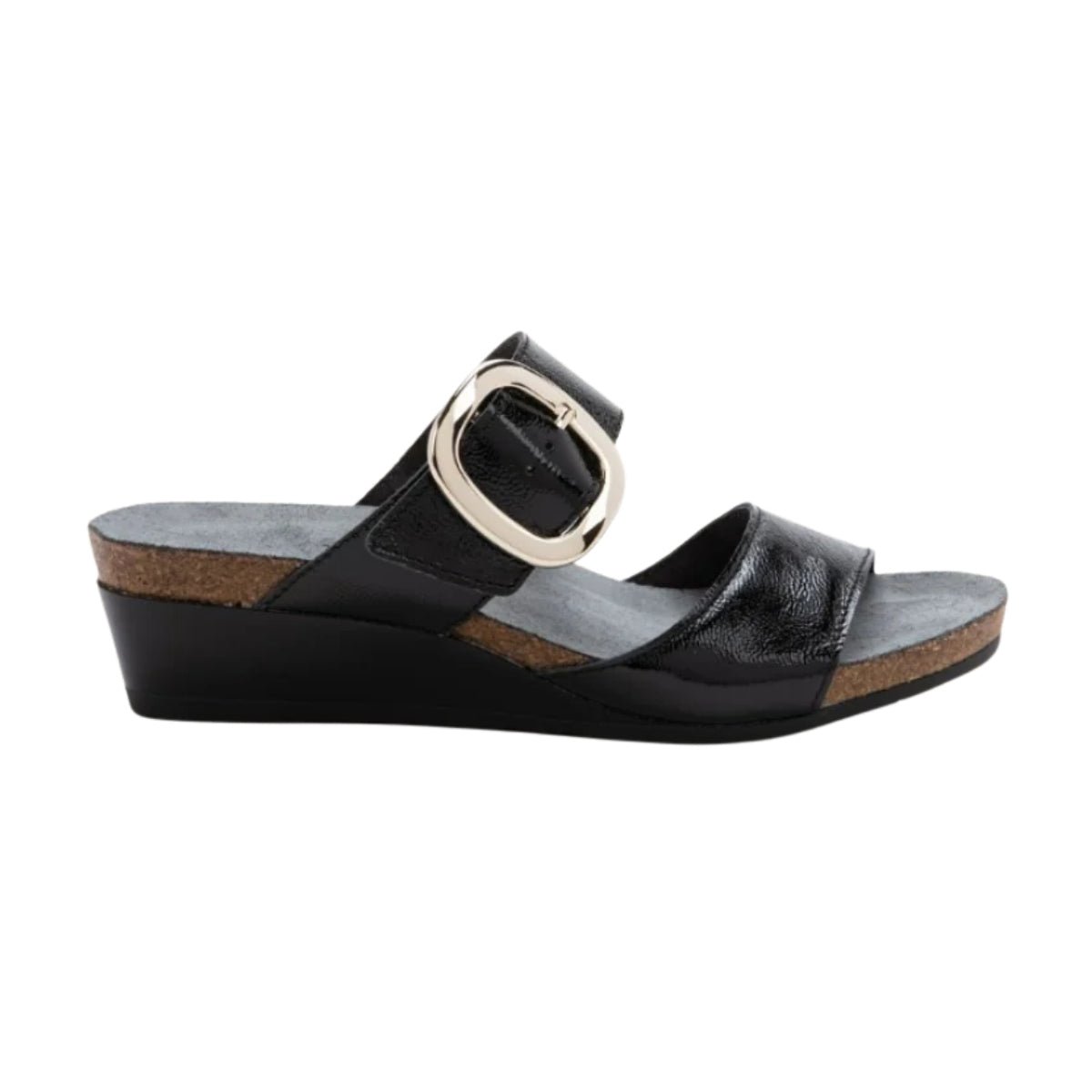 Magic | Crinkle Patent Leather | Black - Wedge - Naot