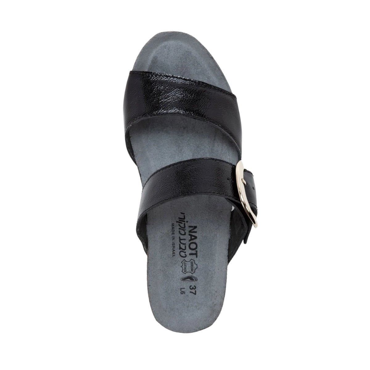 Magic | Crinkle Patent Leather | Black - Wedge - Naot