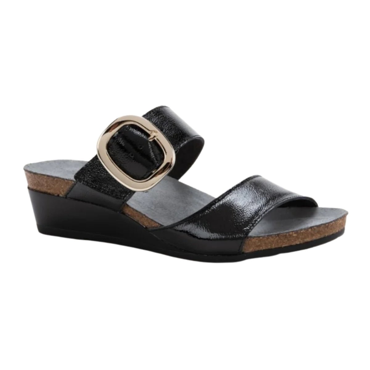 Magic | Crinkle Patent Leather | Black - Wedge - Naot