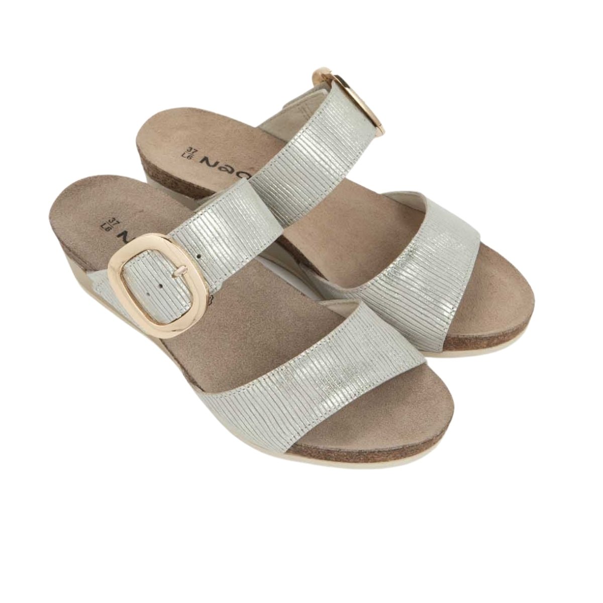 Magic | Suede | Platinum Stripe - Wedge - Naot