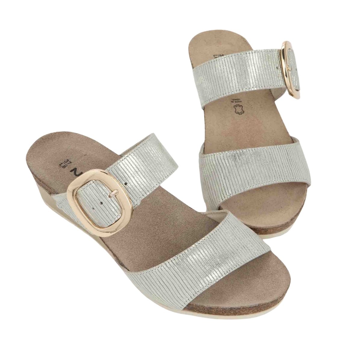 Magic | Suede | Platinum Stripe - Wedge - Naot