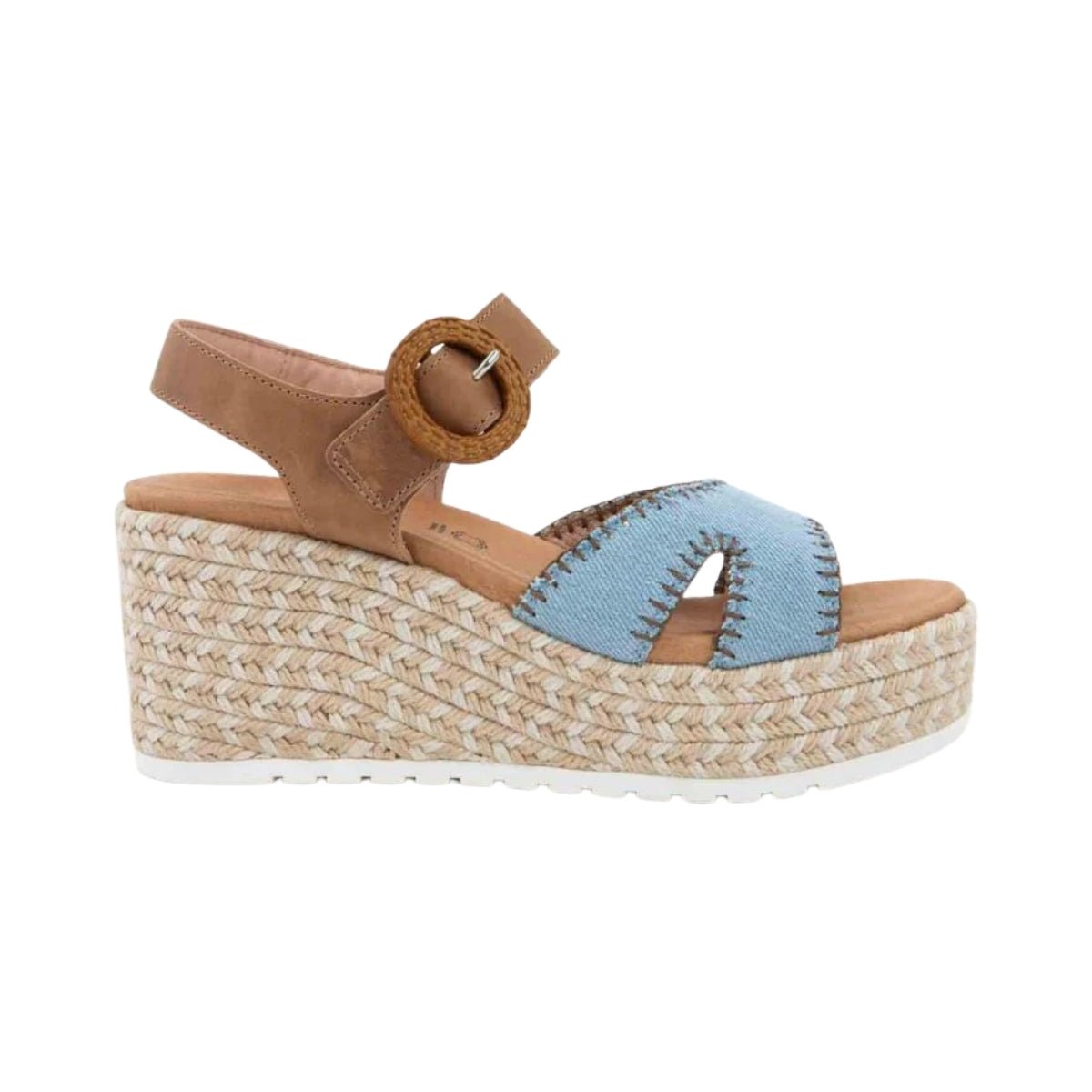 Majorca | Leather/Denim | Latte Brown - sandals - Naot