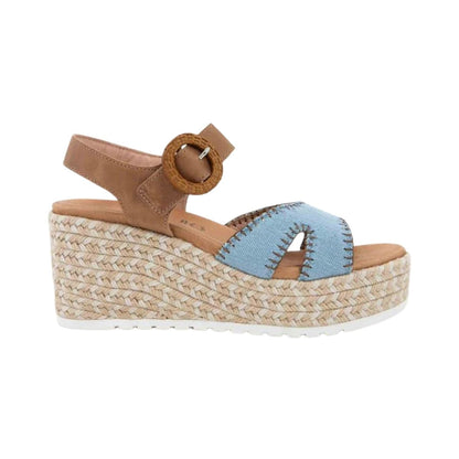 Majorca | Leather/Denim | Latte Brown - sandals - Naot