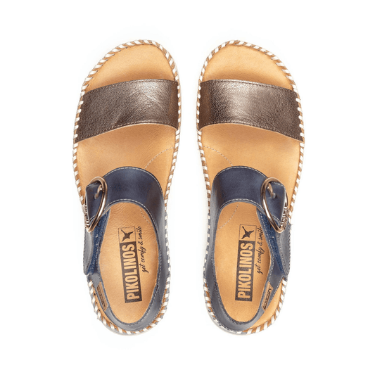 Marina Platform Back Strap | Leather | Stone - Sandals - Pikolinos