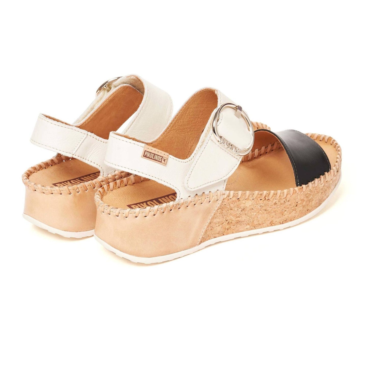 Marina Platform | Leather | Black - sandals - Pikolinos