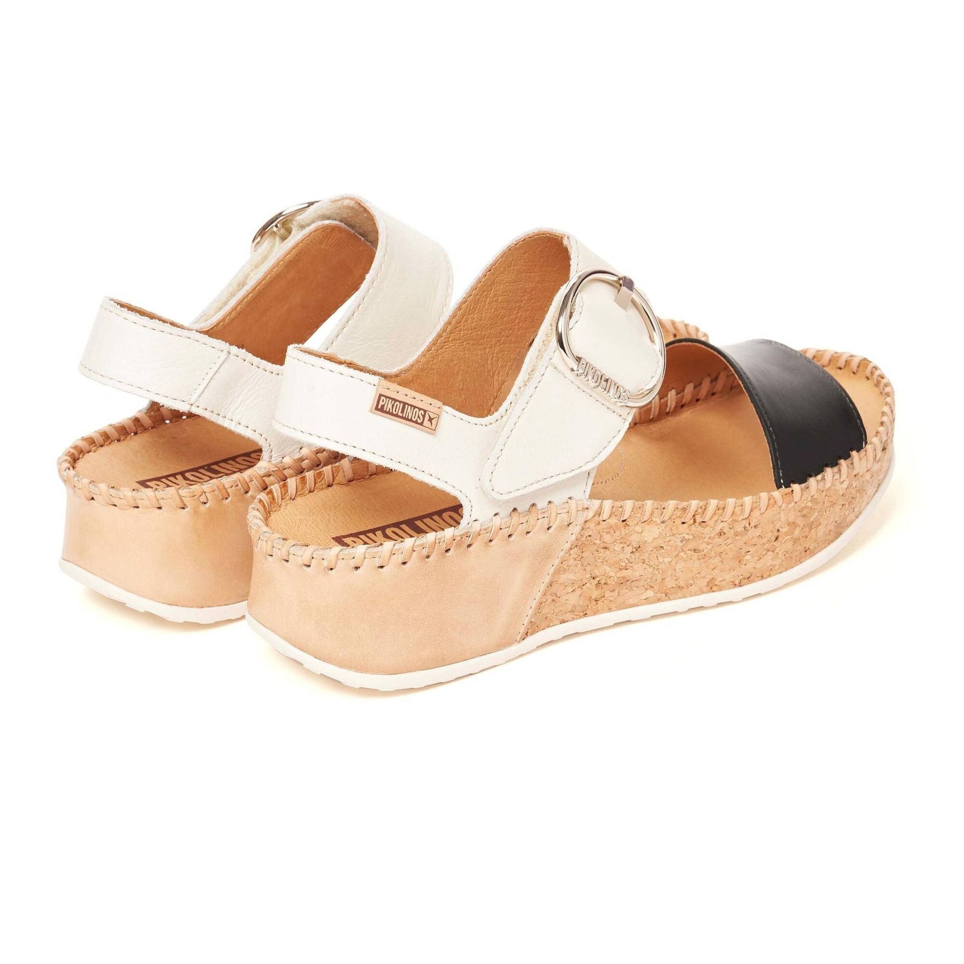 Marina Platform | Leather | Black - sandals - Pikolinos