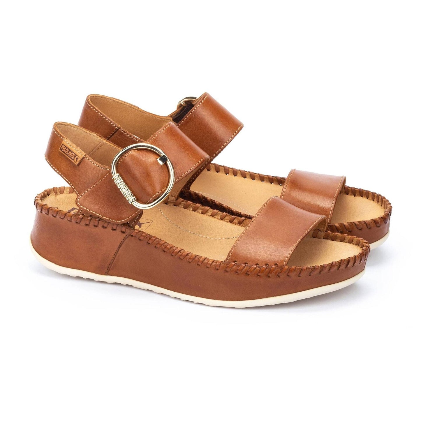 Marina Platform | Leather | Brandy - sandals - Pikolinos