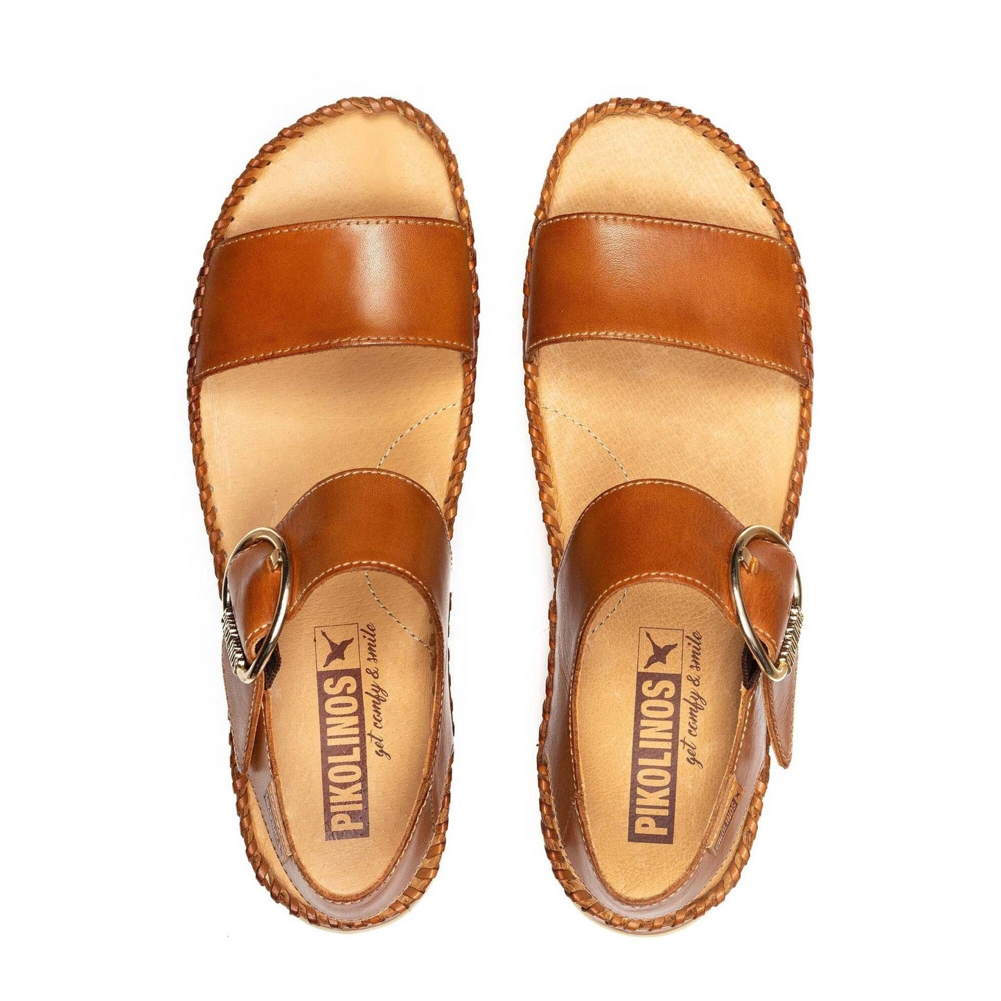 Marina Platform | Leather | Brandy - sandals - Pikolinos