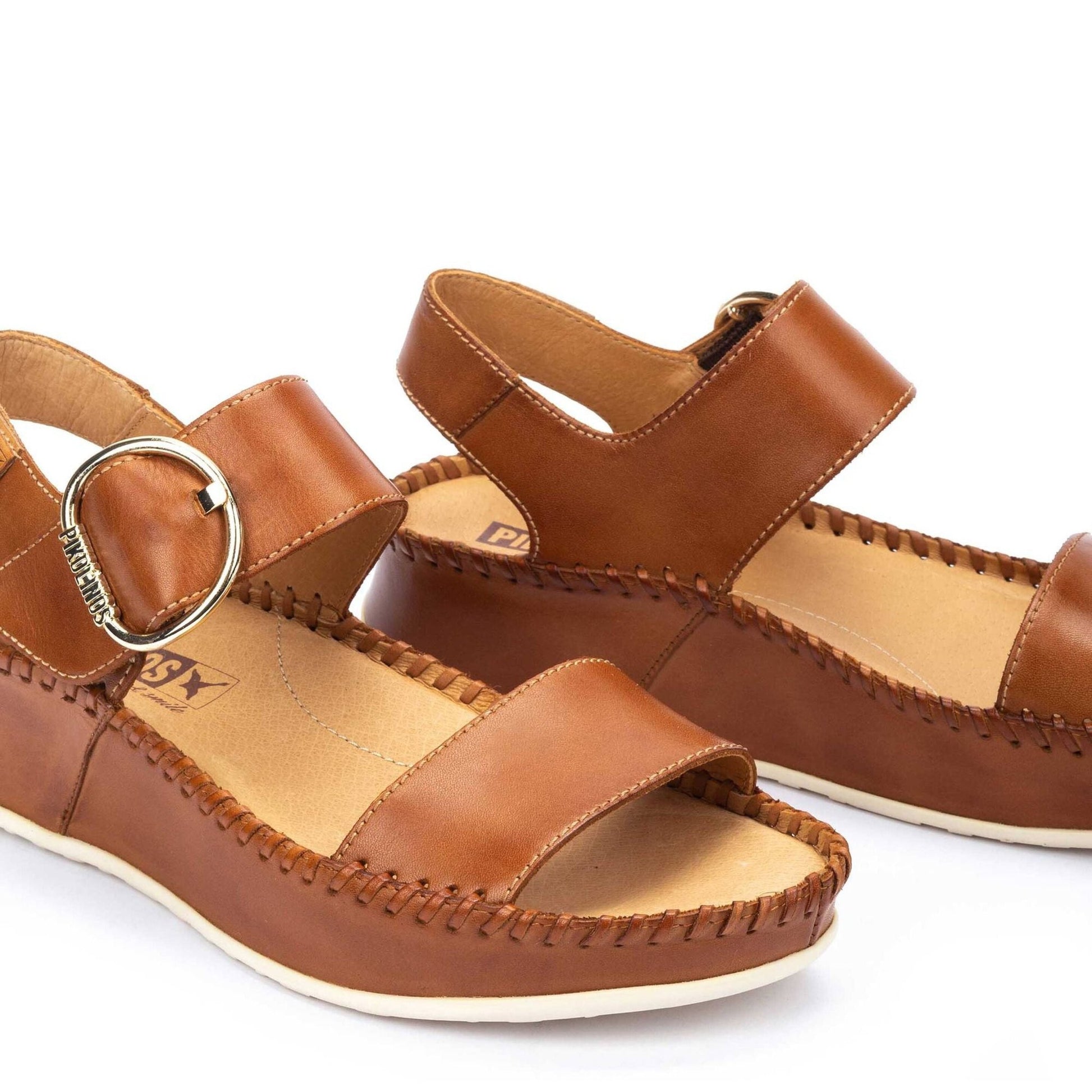 Marina Platform | Leather | Brandy - sandals - Pikolinos