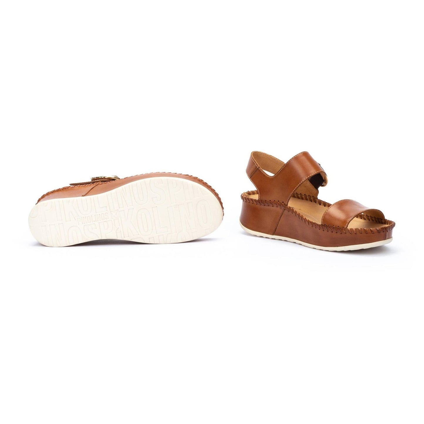 Marina Platform | Leather | Brandy - sandals - Pikolinos