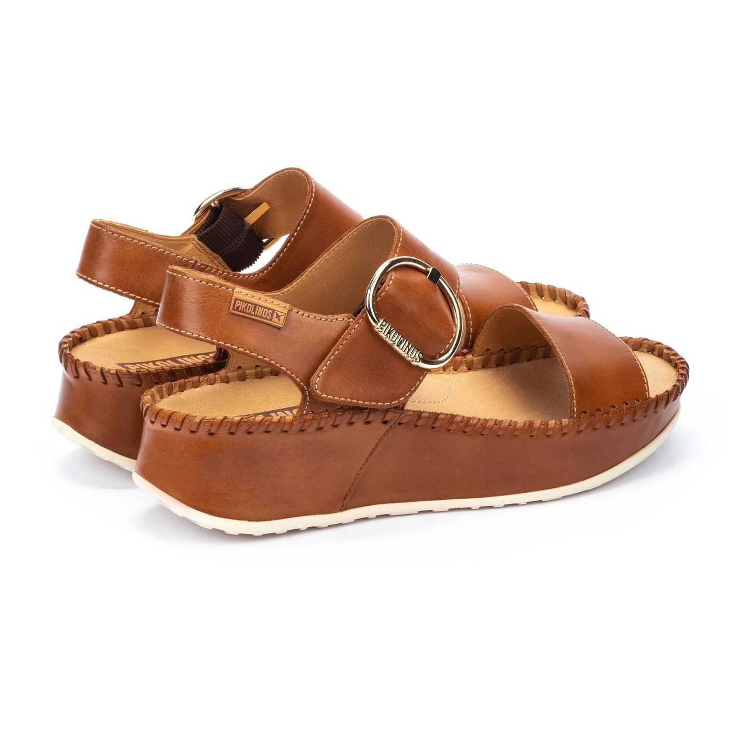 Marina Platform | Leather | Brandy - sandals - Pikolinos