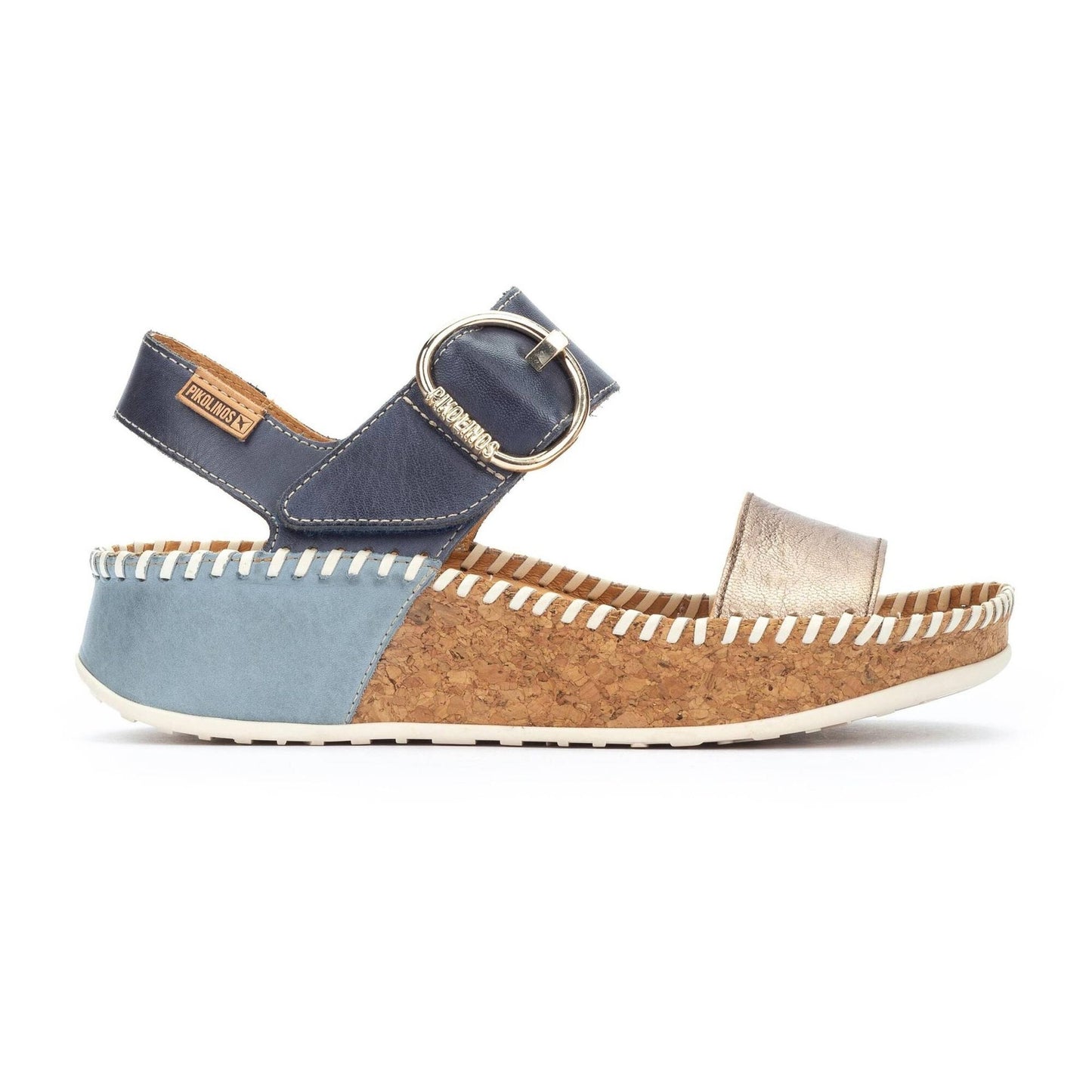 Marina Platform | Leather | Stone - sandals - Pikolinos