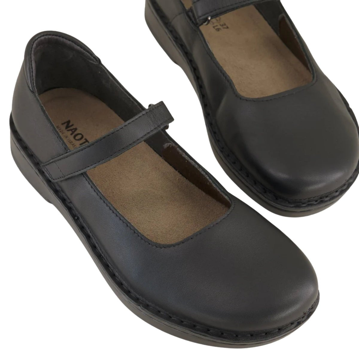 Martinos | Leather | Jet Black - shoe - Naot