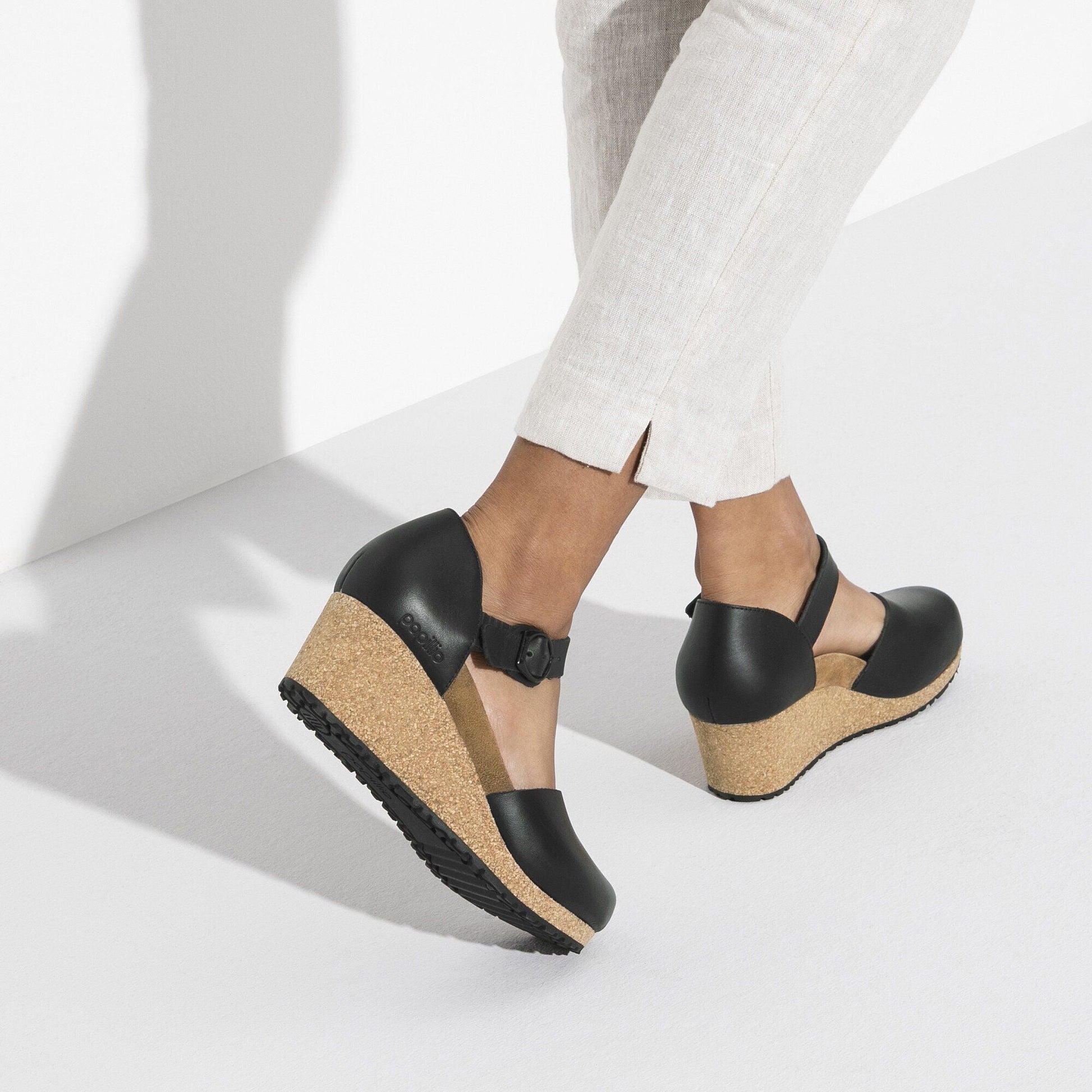 Mary Ring Buckle | Leather | Black - Wedge - Birkenstock
