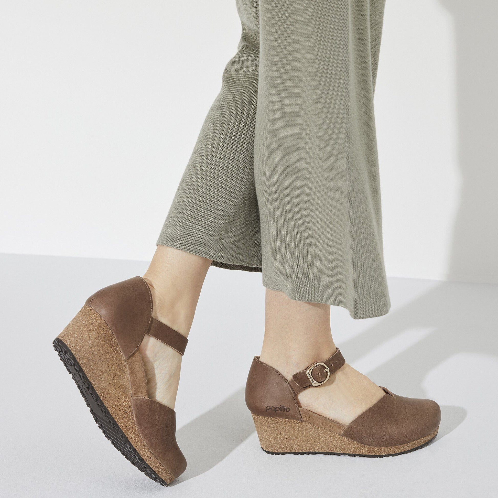 Mary Ring Buckle | Oiled Leather | Cognac - Wedge - Birkenstock