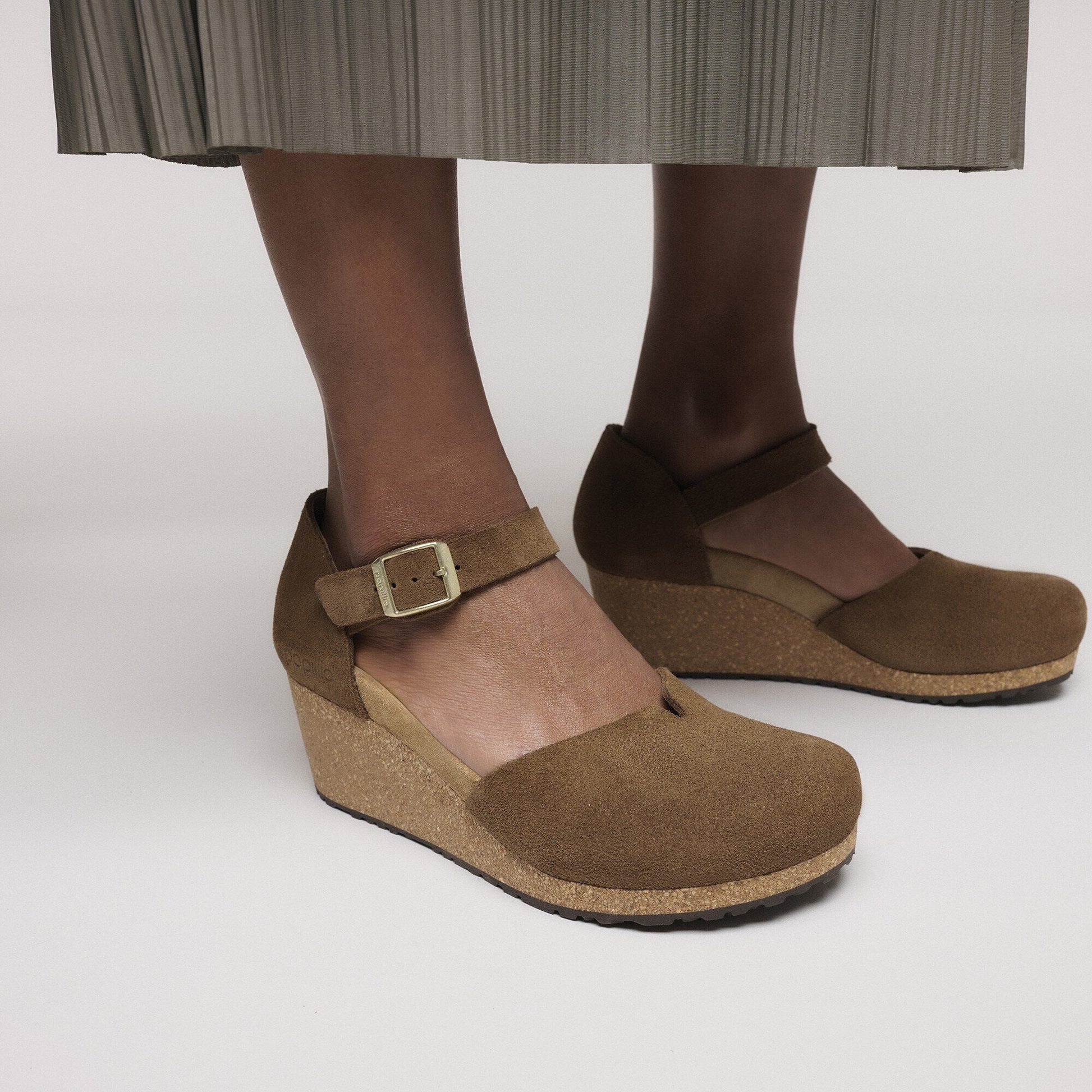 Mary | Suede | Dark Tea - Wedge - Birkenstock