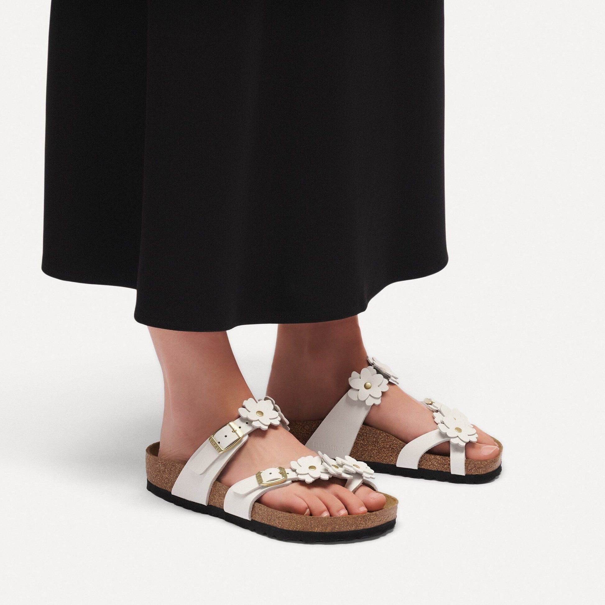 Mayari Flower | Leather | White - sandals - Birkenstock