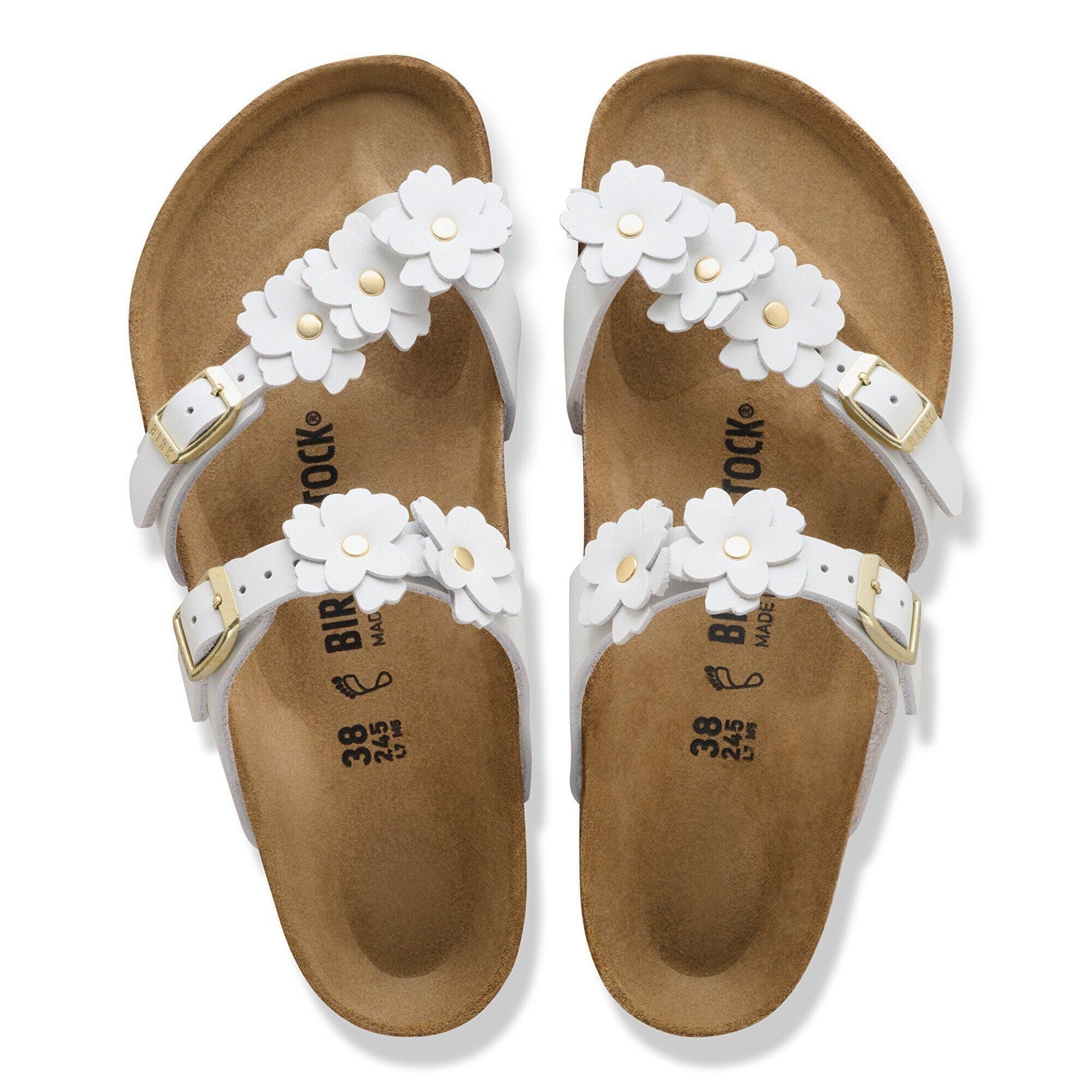 Mayari Flower | Leather | White - sandals - Birkenstock