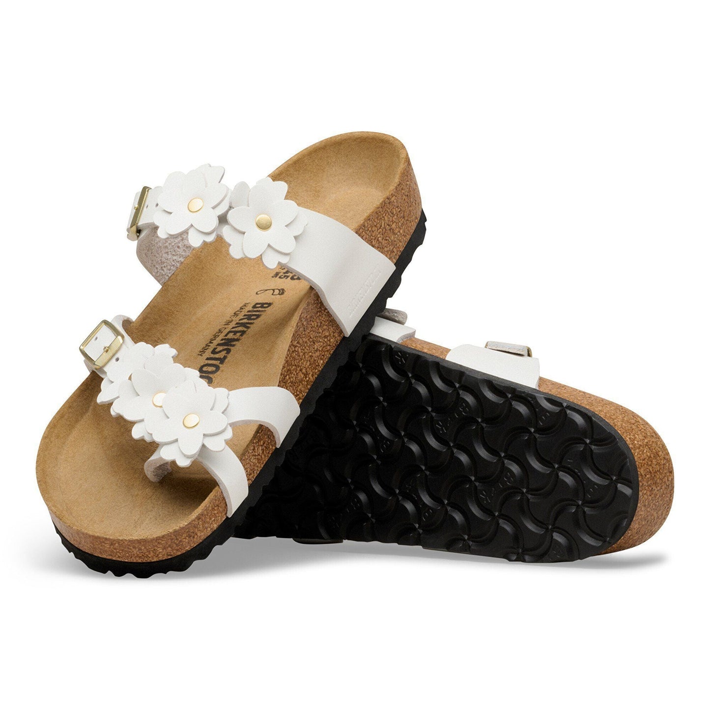 Mayari Flower | Leather | White - sandals - Birkenstock