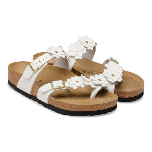 Mayari Flower | Leather | White - sandals - Birkenstock