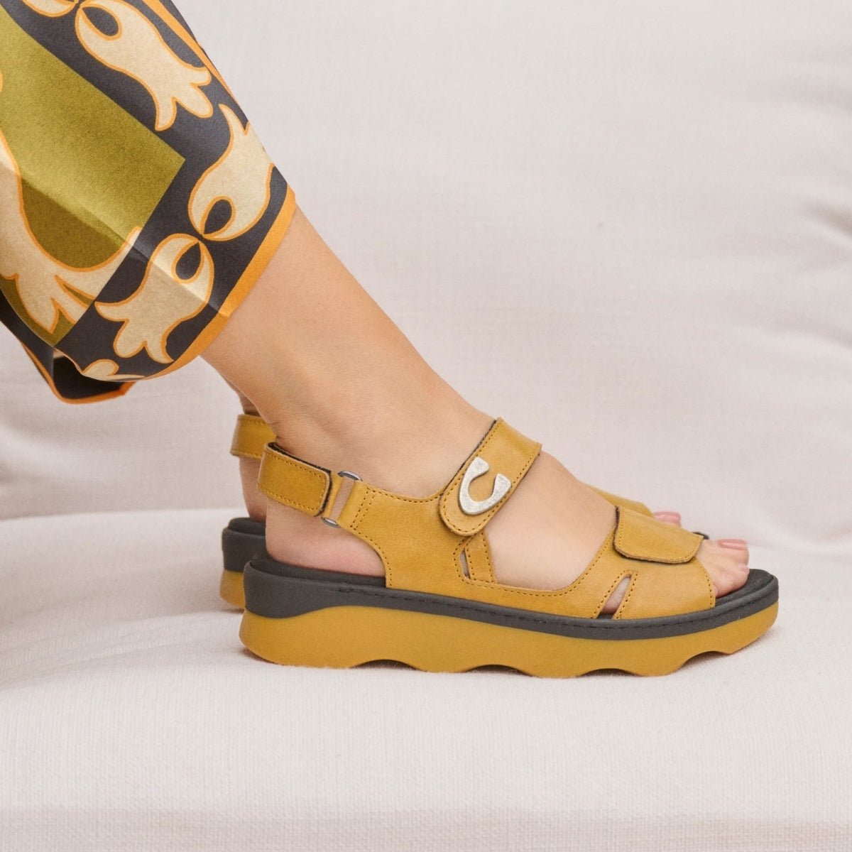 Medusa | Leather | Amber - sandals - Wolky