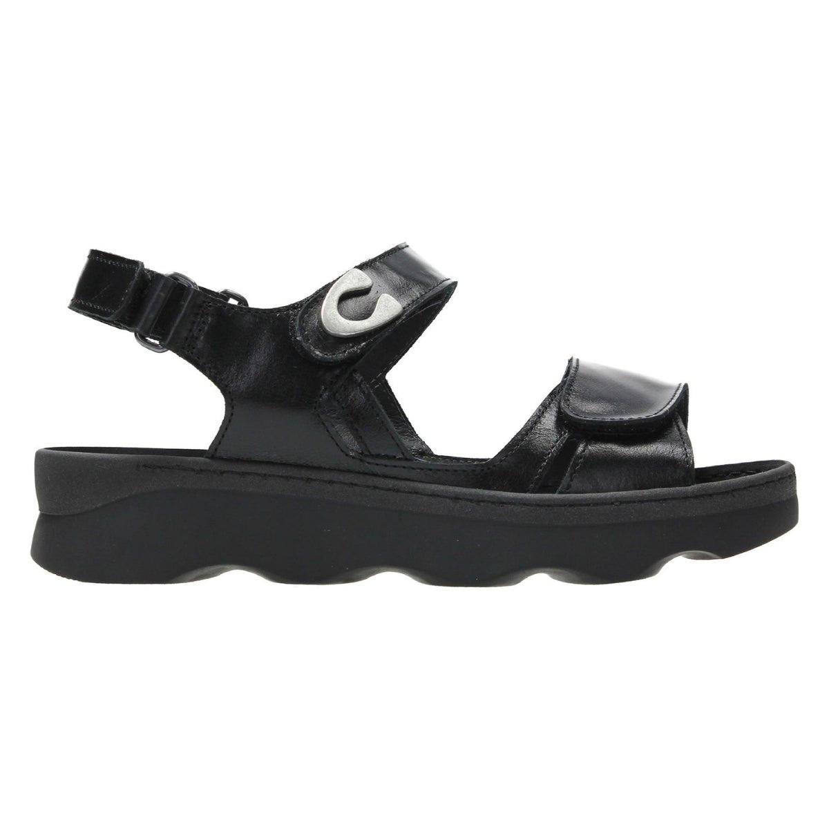 Medusa | Leather | Black - sandals - Wolky