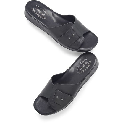 Mesa | Leather | Black - sandals - Kork - Ease