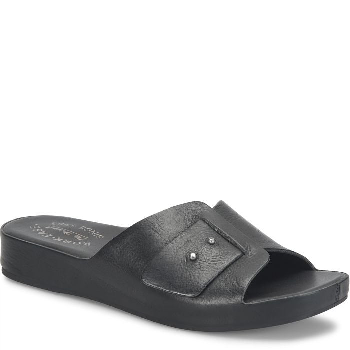 Mesa | Leather | Black - sandals - Kork - Ease