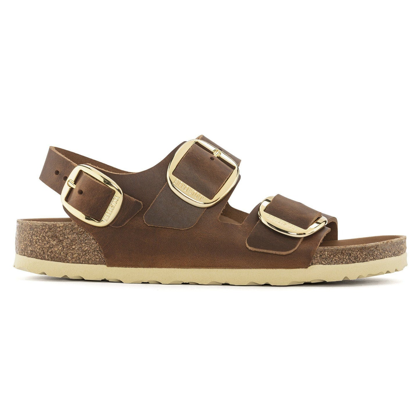 Milano Big Buckle | Oiled Leather | Cognac - sandals - Birkenstock