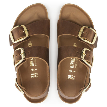 Milano Big Buckle | Oiled Leather | Cognac - sandals - Birkenstock