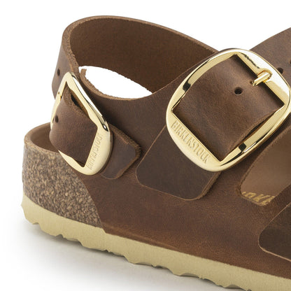 Milano Big Buckle | Oiled Leather | Cognac - sandals - Birkenstock