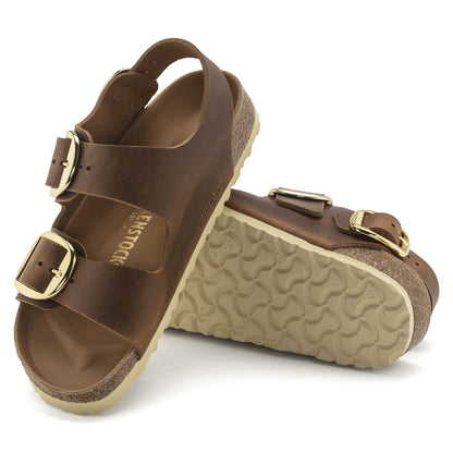 Milano Big Buckle | Oiled Leather | Cognac - sandals - Birkenstock