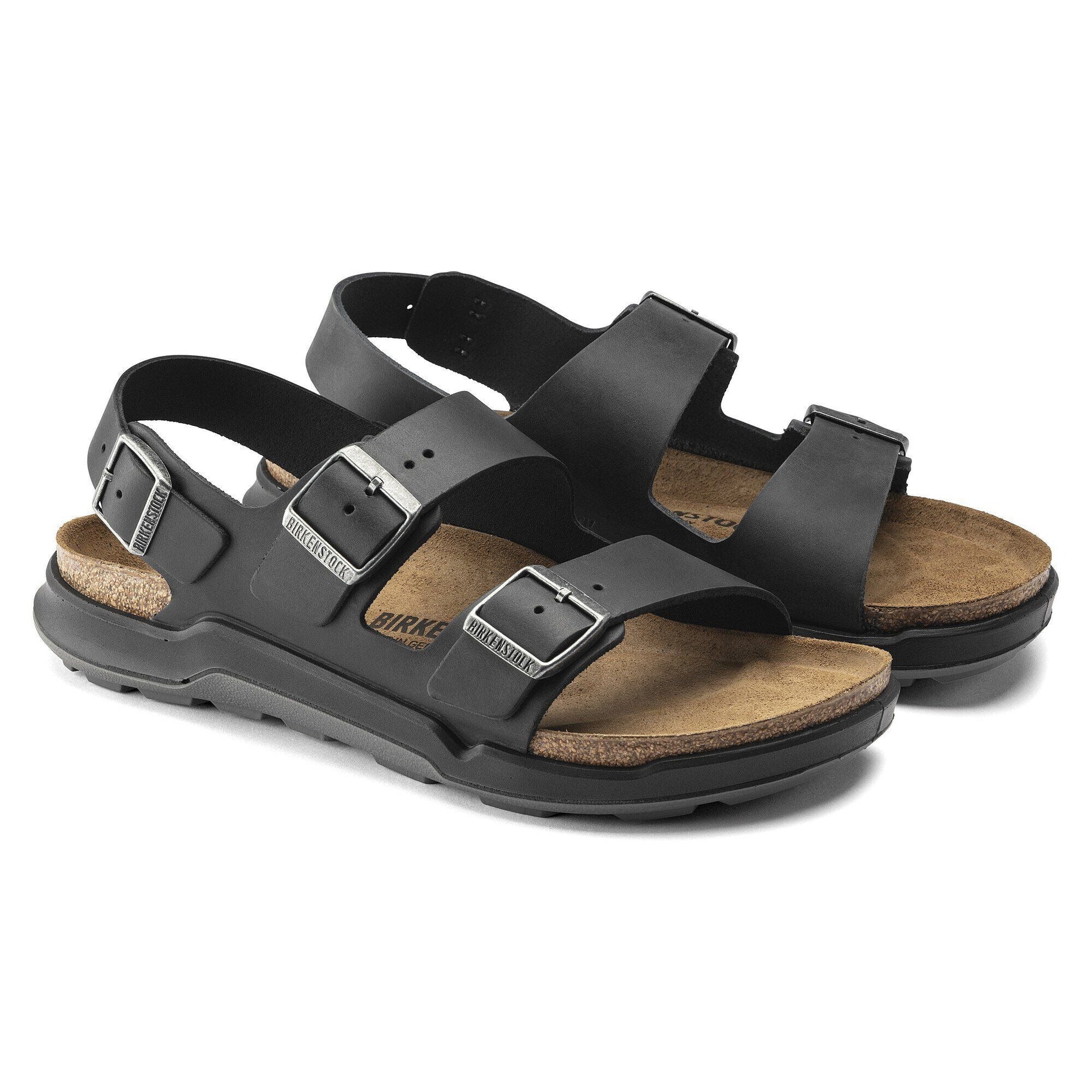 Milano Crosstown | Oiled Leather | Black - sandals - Birkenstock
