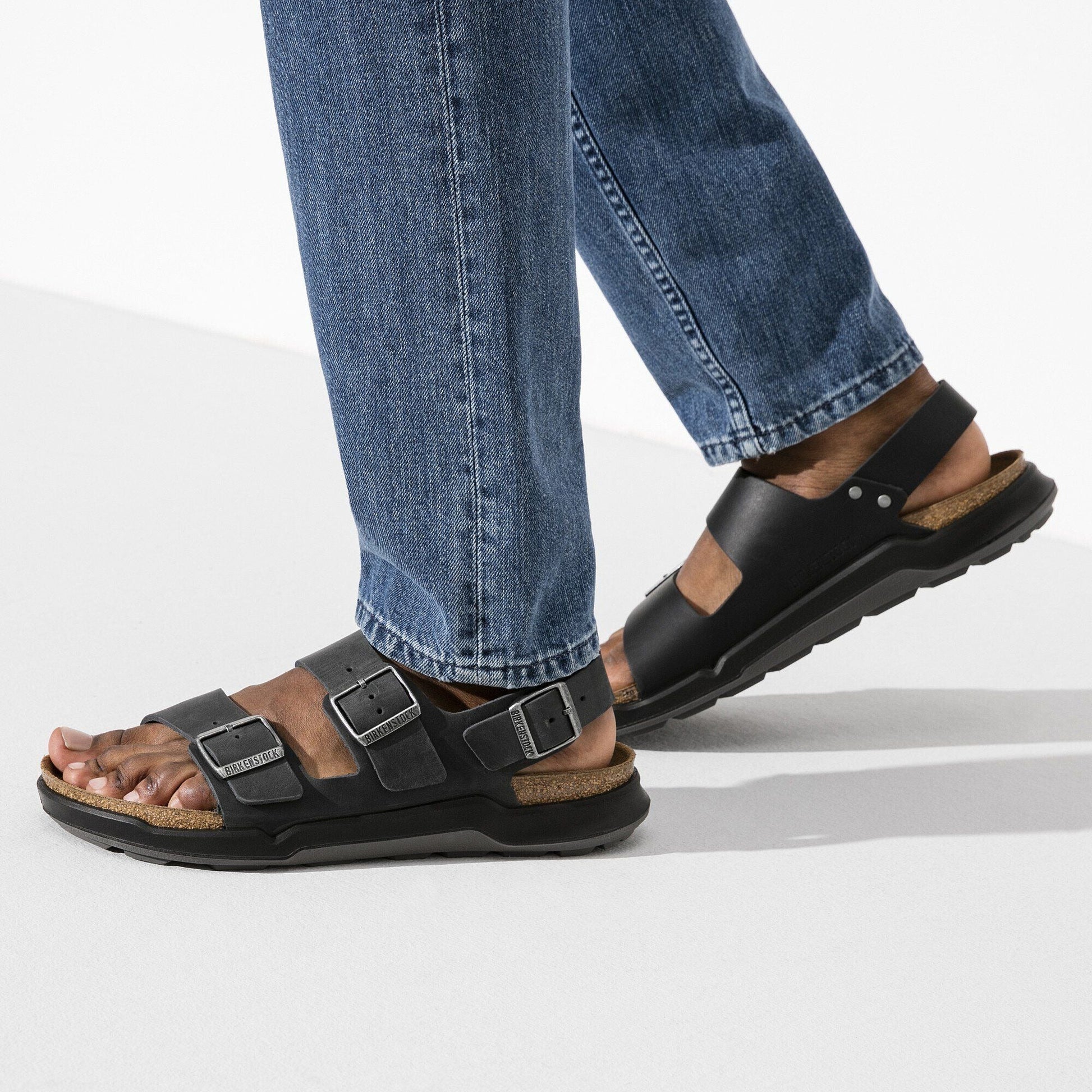 Milano Crosstown | Oiled Leather | Black - sandals - Birkenstock