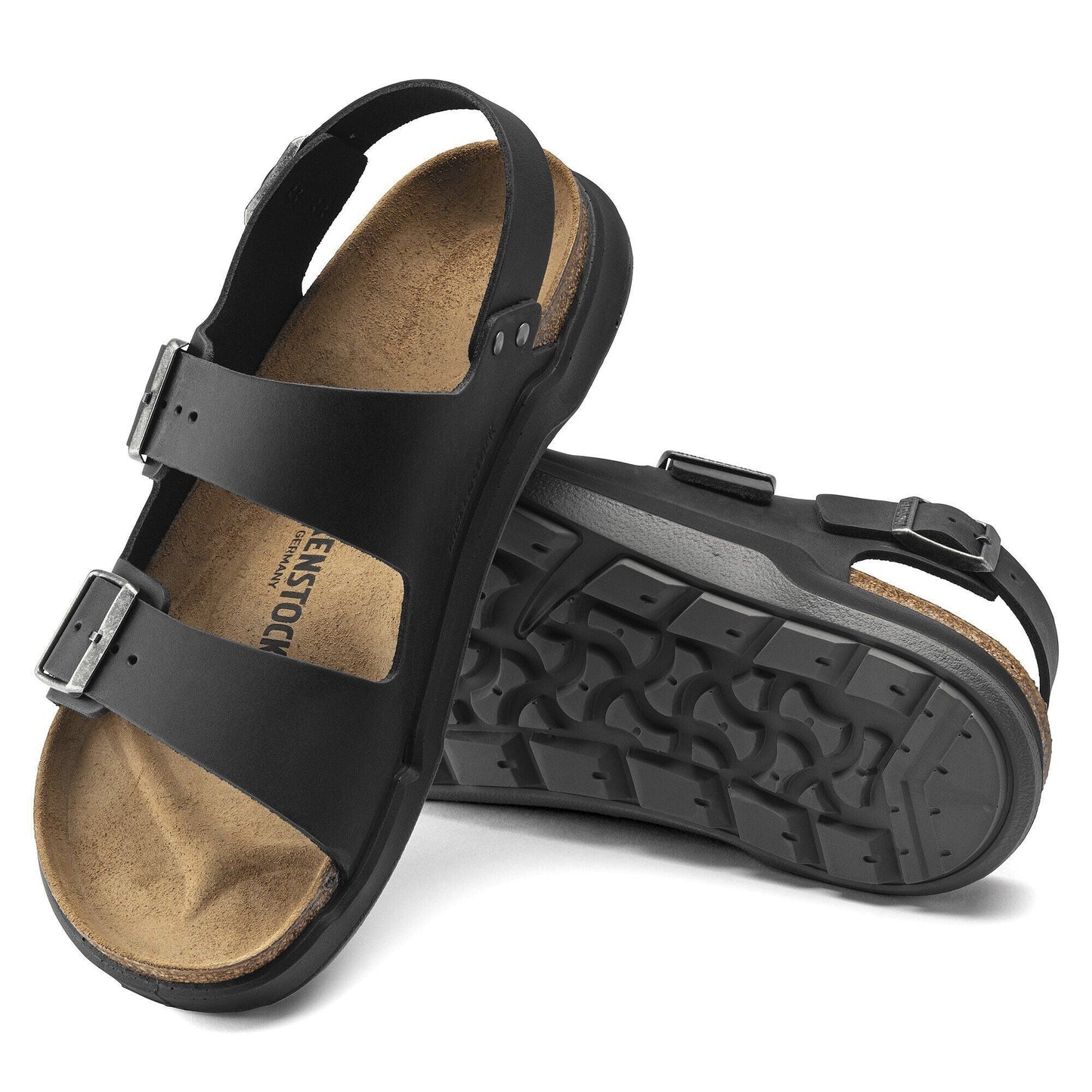 Milano Crosstown | Oiled Leather | Black - sandals - Birkenstock