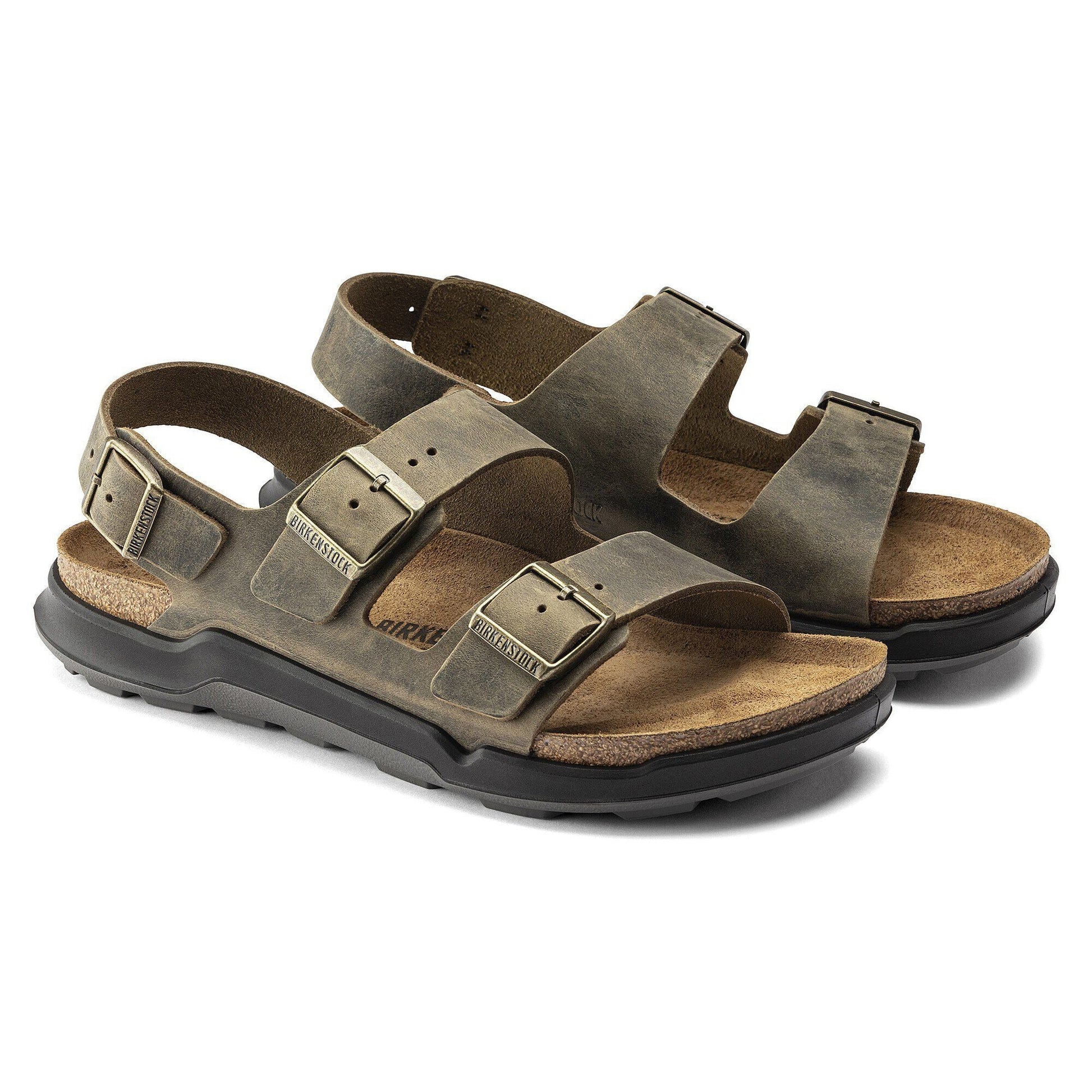 Milano Crosstown | Oiled Leather | Faded Khaki - sandals - Birkenstock