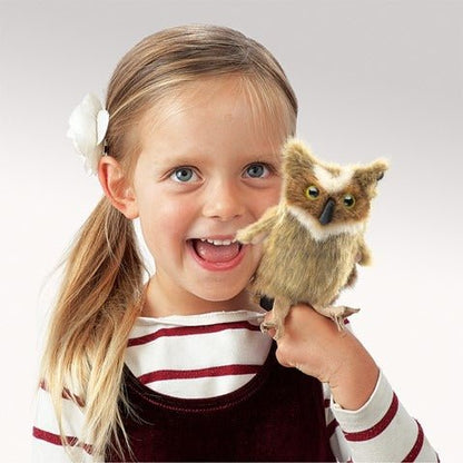 Mini Great Horned Owl Puppet - TOY - FOLKMANIS