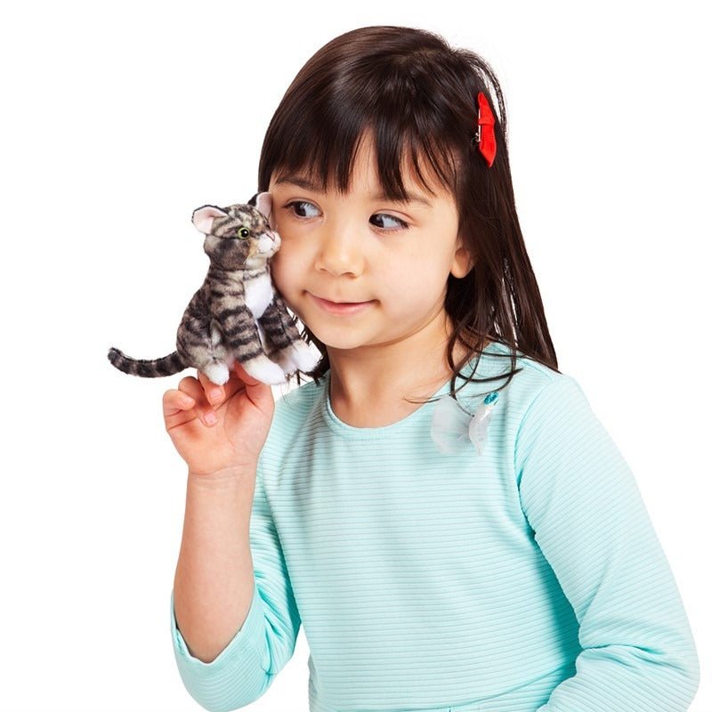Mini Tabby Cat Gray Puppet - TOY - FOLKMANIS