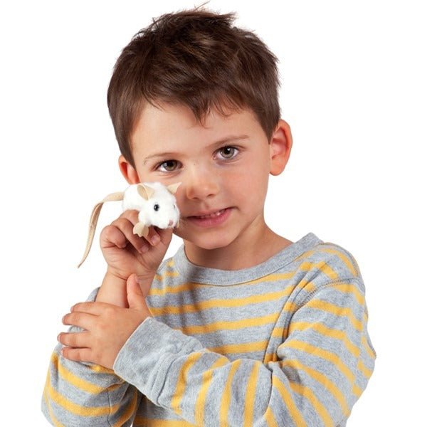Mini White Mouse Puppet - TOY - FOLKMANIS