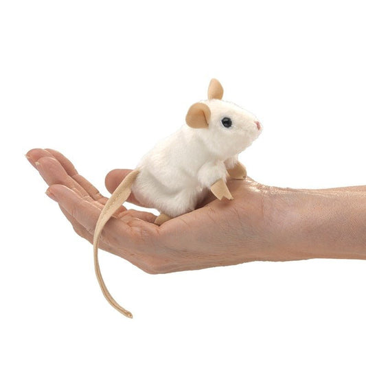 Mini White Mouse Puppet - TOY - FOLKMANIS