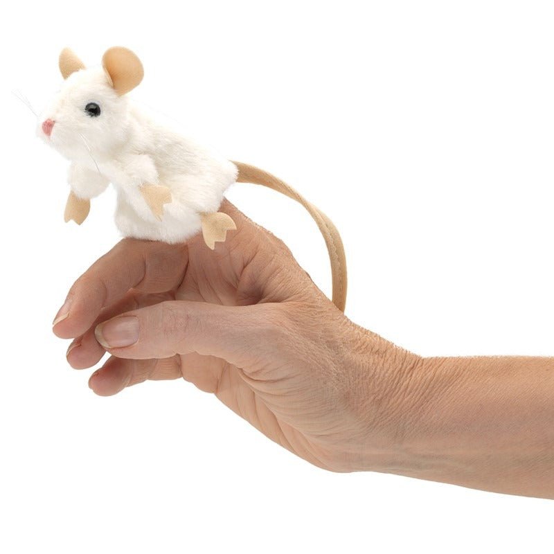 Mini White Mouse Puppet - TOY - FOLKMANIS