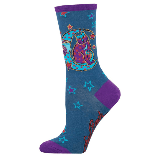 Moonside Cat - Laurel Burch | Women | Teal - Socks - Socksmith