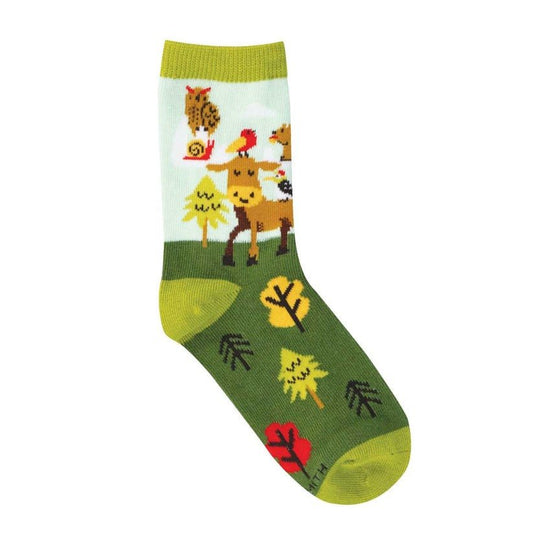 Moose & Friends | Kids | Green - socks - Socksmith